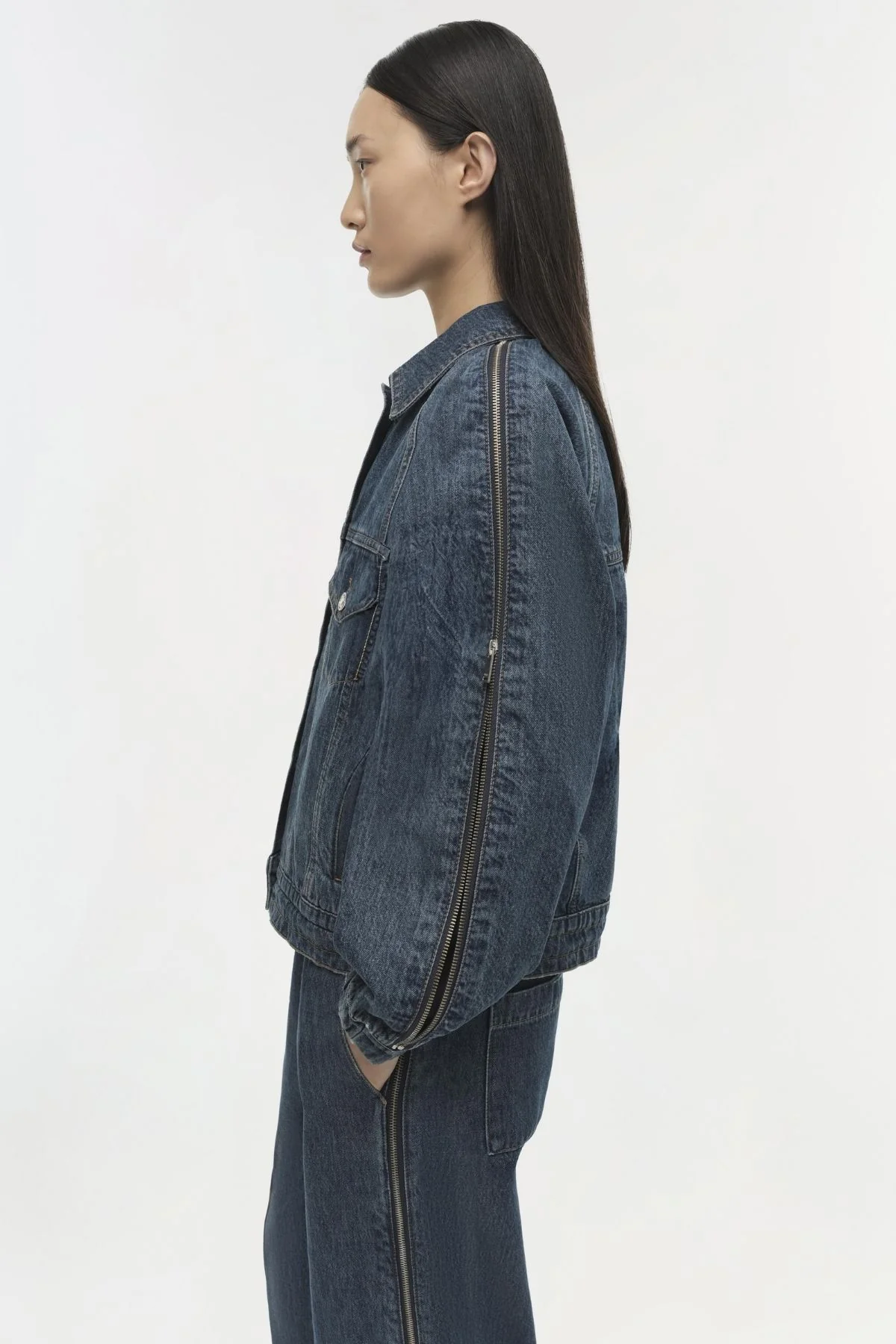 Simkhai Amie Zippered Sleeve Jacket - Coronado - Image 5