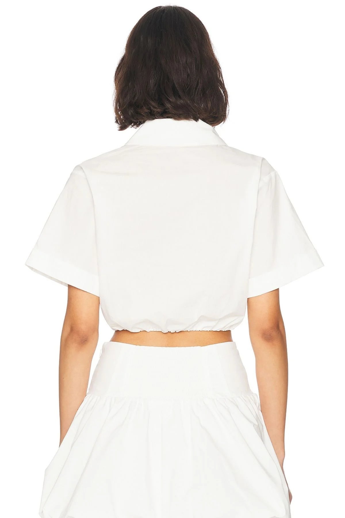 Simkhai Nicky Short Sleeve Cropped Top - White - Image 5
