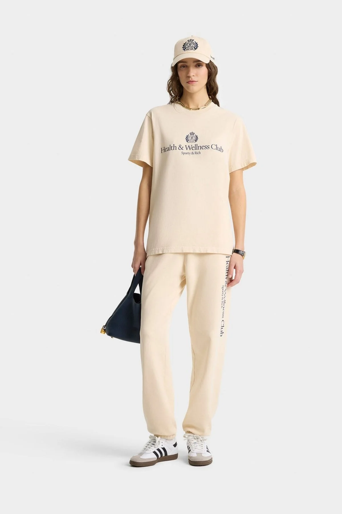 Sporty & Rich H&W Crest Sweatpant - Cream - Image 4