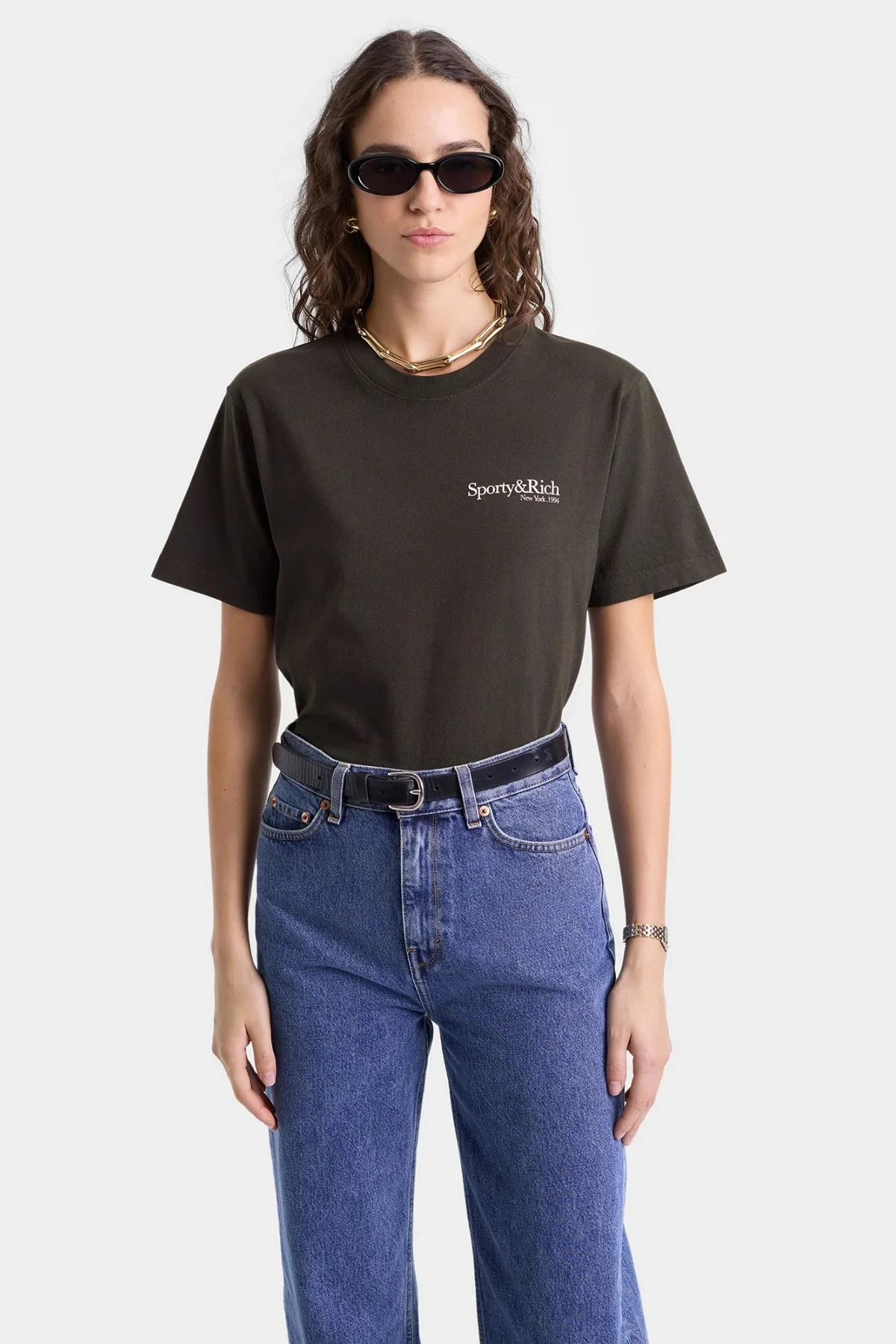 Sporty & Rich HWCNY T-Shirt - Faded Black - Image 2