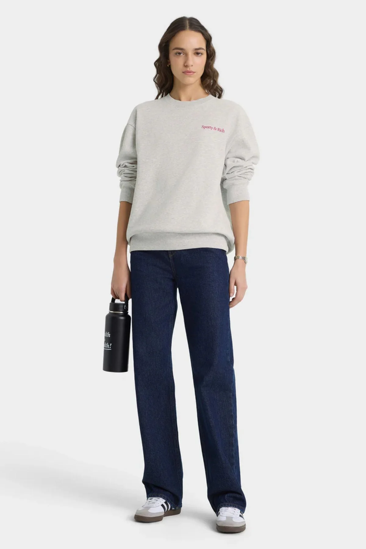 Sporty & Rich NY Motion Crewneck - Heather Grey - Image 3