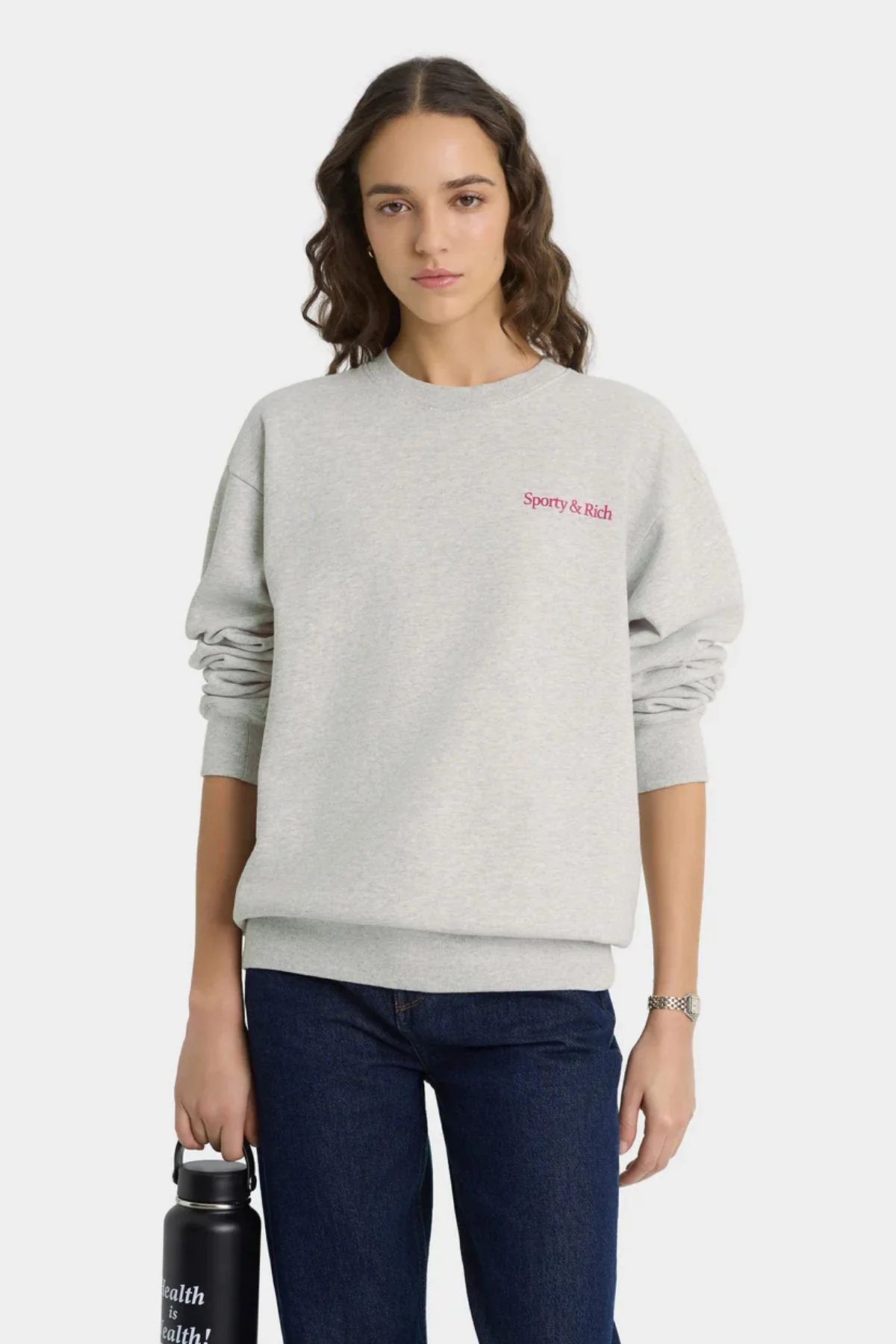 Sporty & Rich NY Motion Crewneck - Heather Grey - Image 5