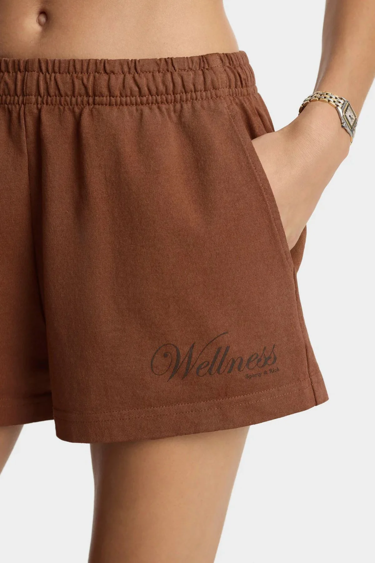 Sporty & Rich Soho Disco Short - Pecan - Image 4