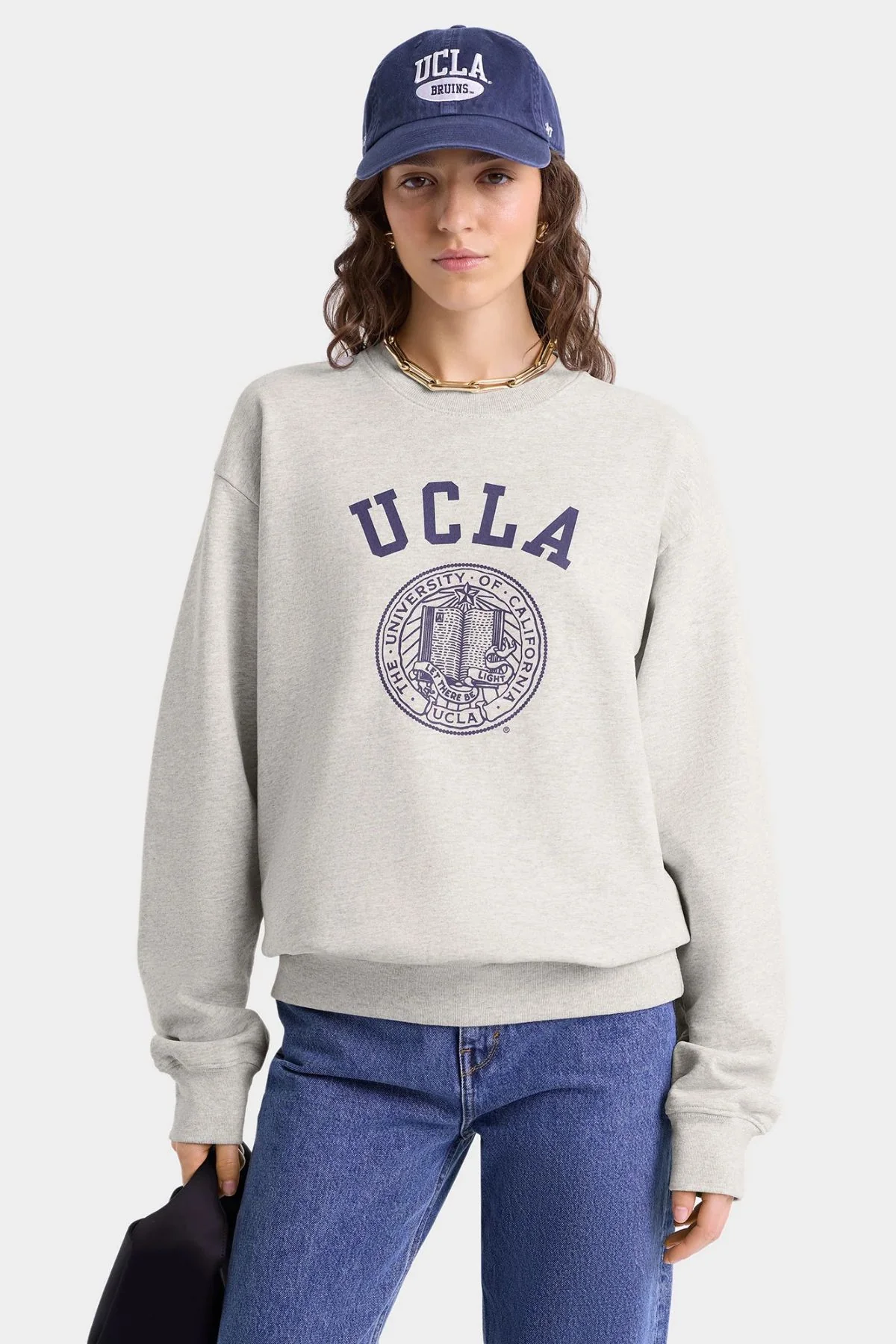 Sporty & Rich UCLA Crest Crewneck - Heather Grey - Image 2