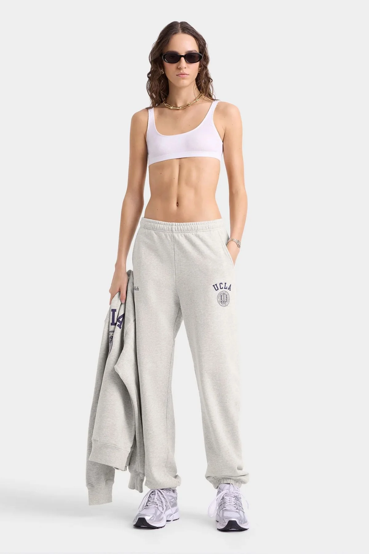Sporty & Rich UCLA Crest Sweatpant - Heather Grey - Image 2