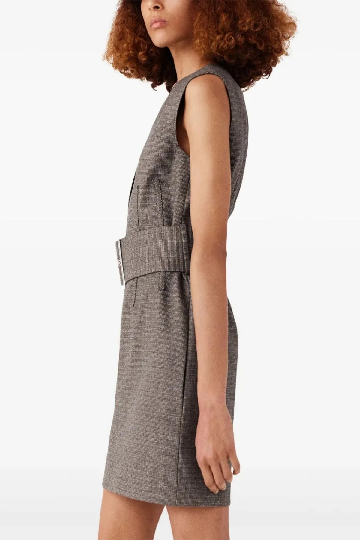 Stella McCartney Belted Mini Dress - Camel Grey - Image 3
