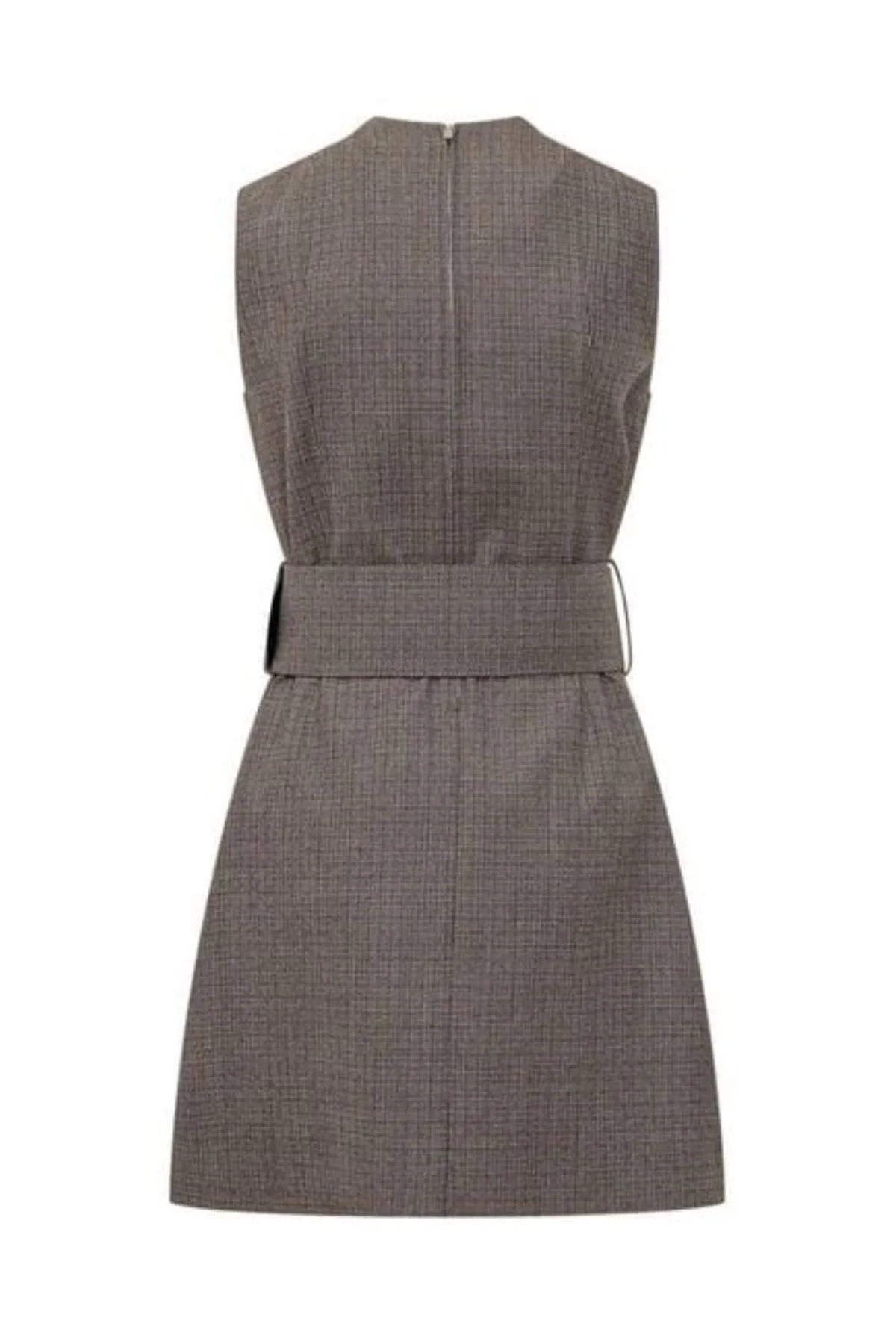 Stella McCartney Belted Mini Dress - Camel Grey - Image 4