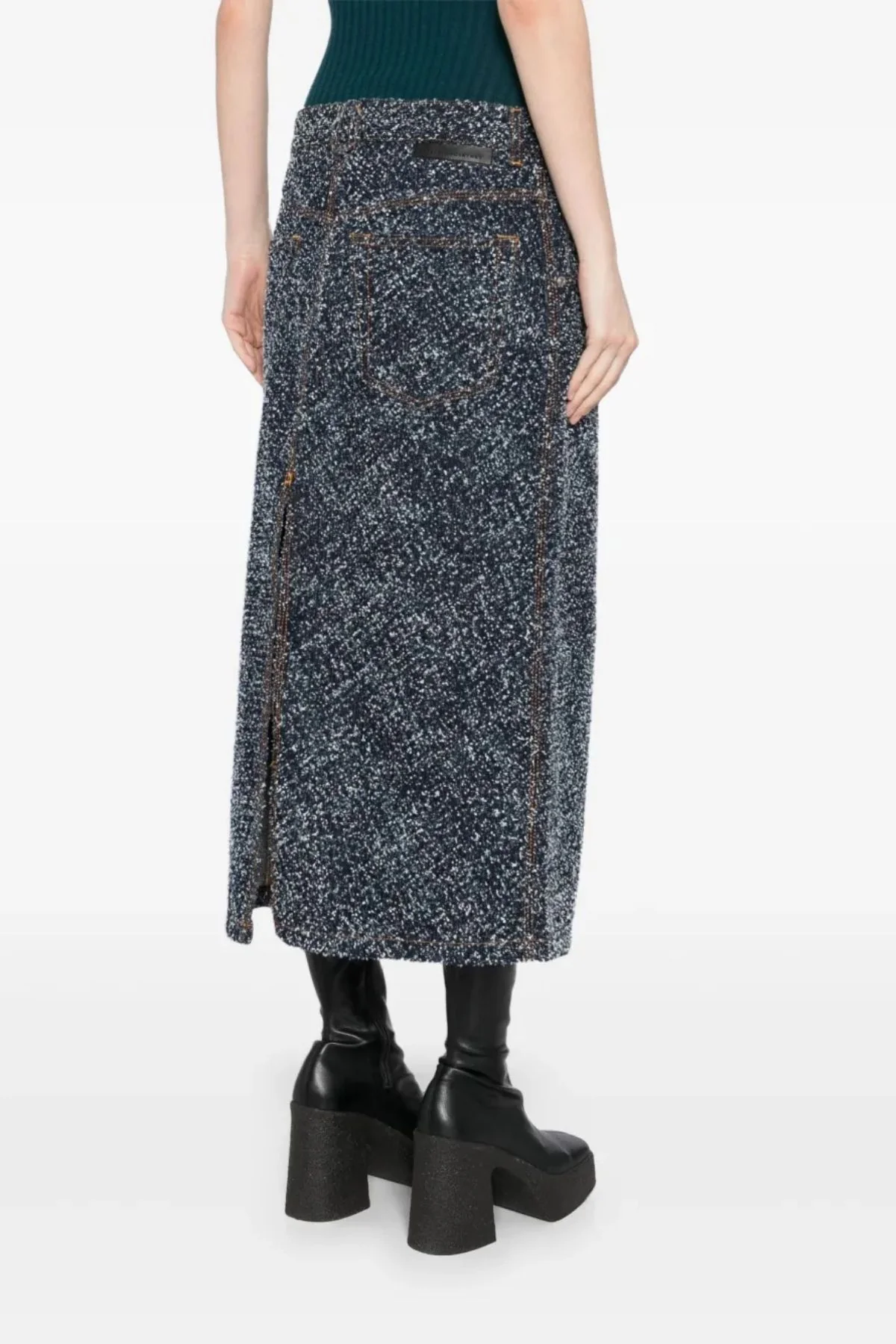 Stella McCartney Boucle Denim Skirt - Blue - Image 4