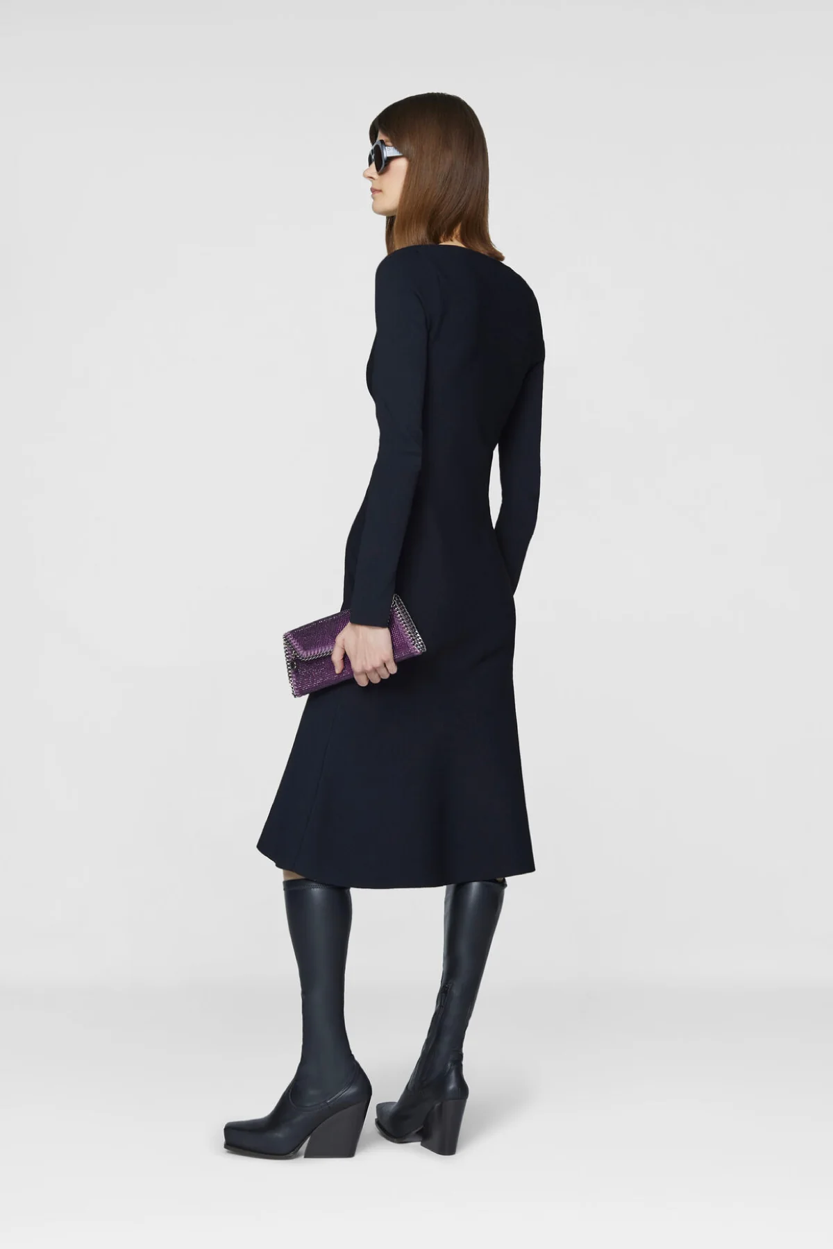 Stella McCartney Compact Knit Midi Dress - Black - Image 3
