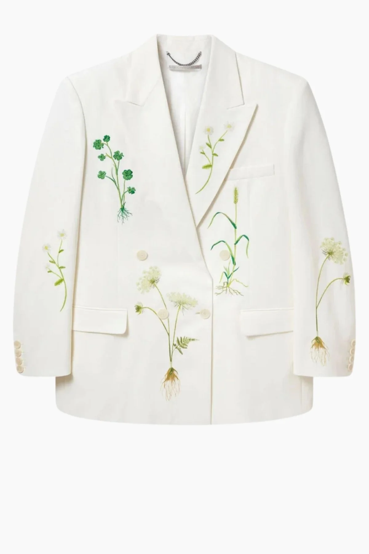 Stella McCartney Floral Double Breasted Blazer - Cream
