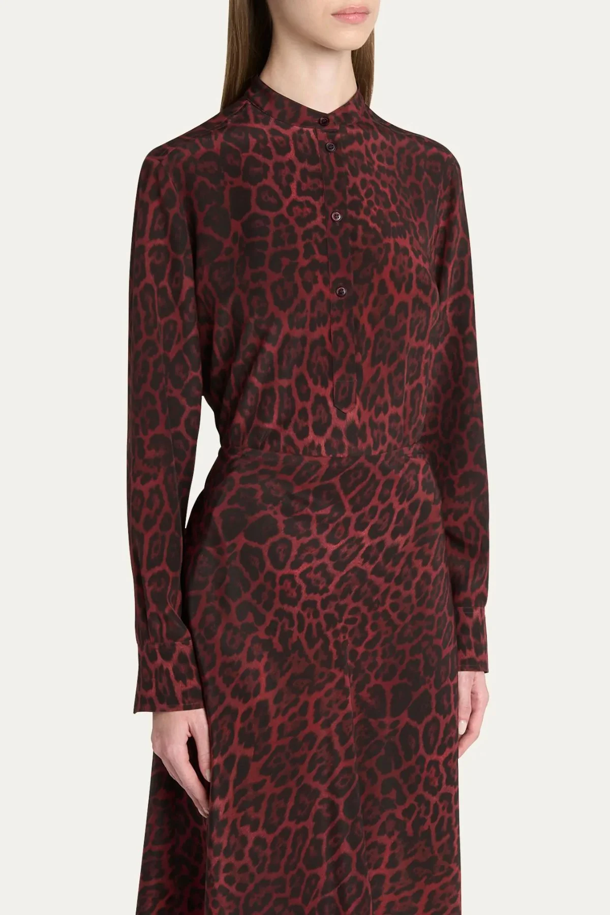 Stella McCartney Leopard Print LS Top - Berry - Image 5