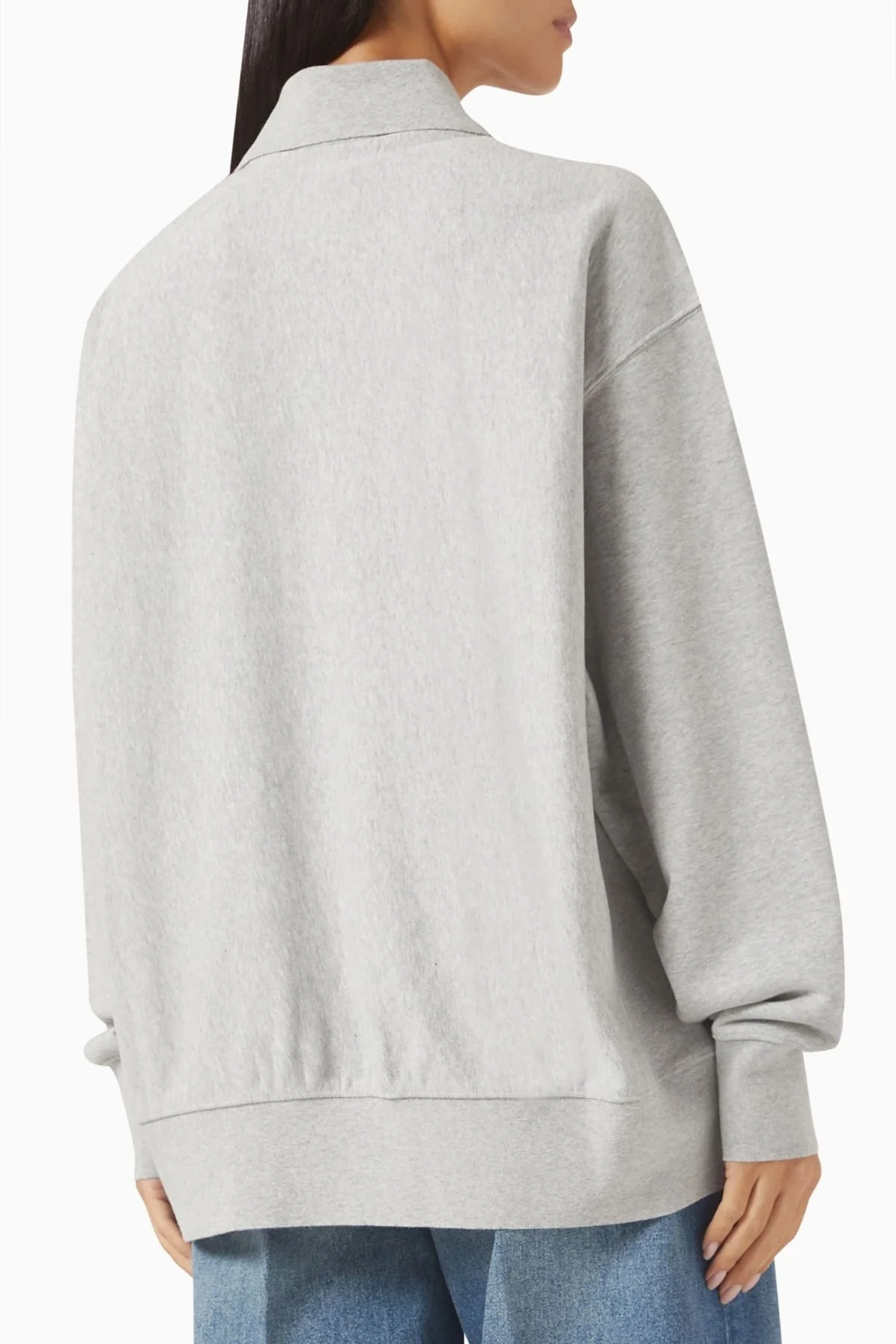 Stella McCartney Varsity Polo Sweatshirt - Light Grey Melange - Image 4