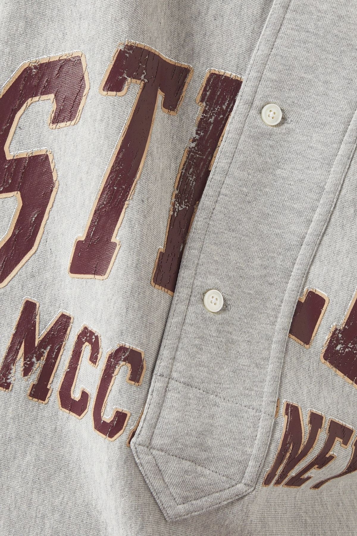Stella McCartney Varsity Polo Sweatshirt - Light Grey Melange - Image 5