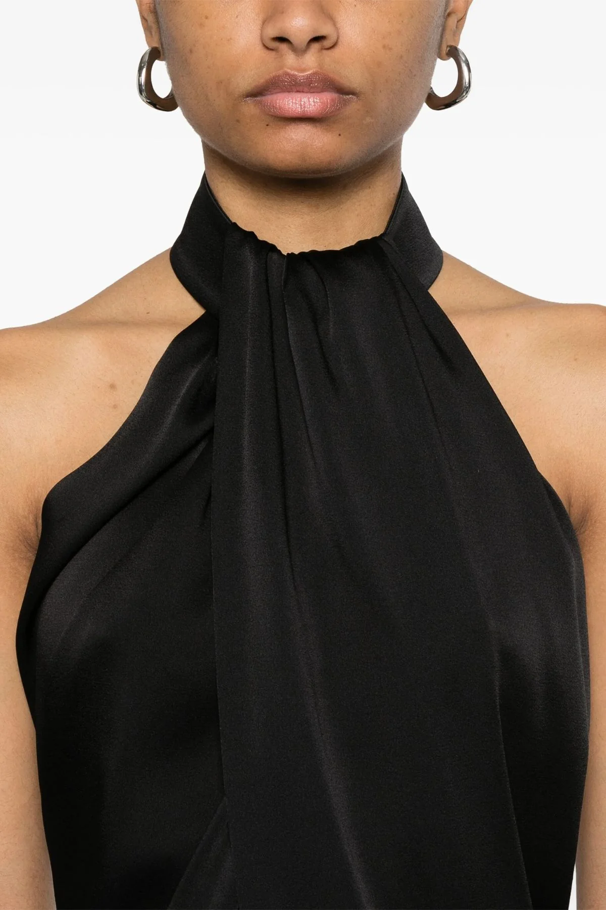 Stella McCartney Satin Halterneck Top - Black - Image 4