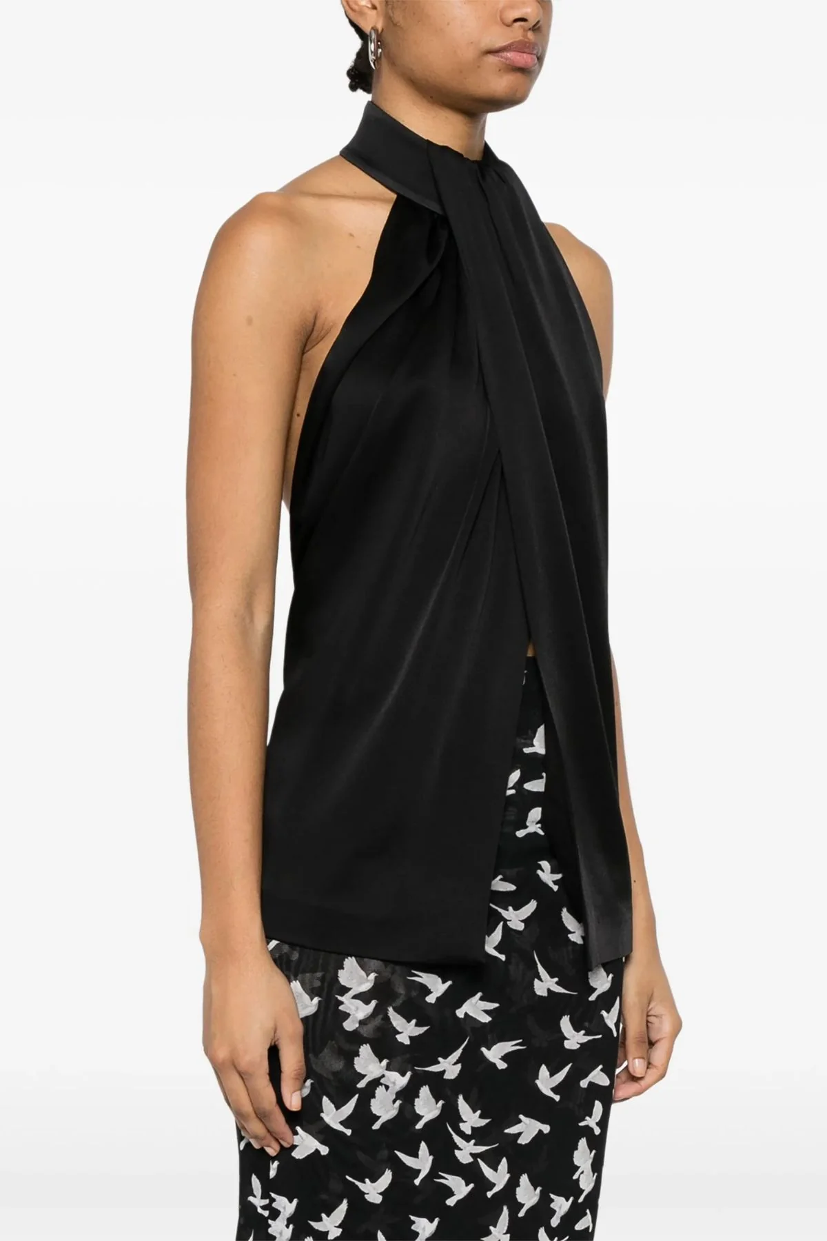 Stella McCartney Satin Halterneck Top - Black - Image 5