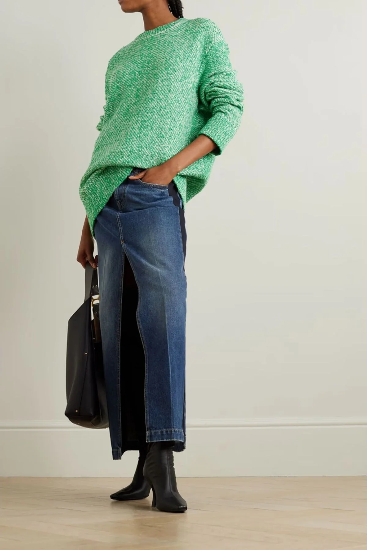 Stella McCartney Bouclé Knit Jumper - White/ Green - Image 2