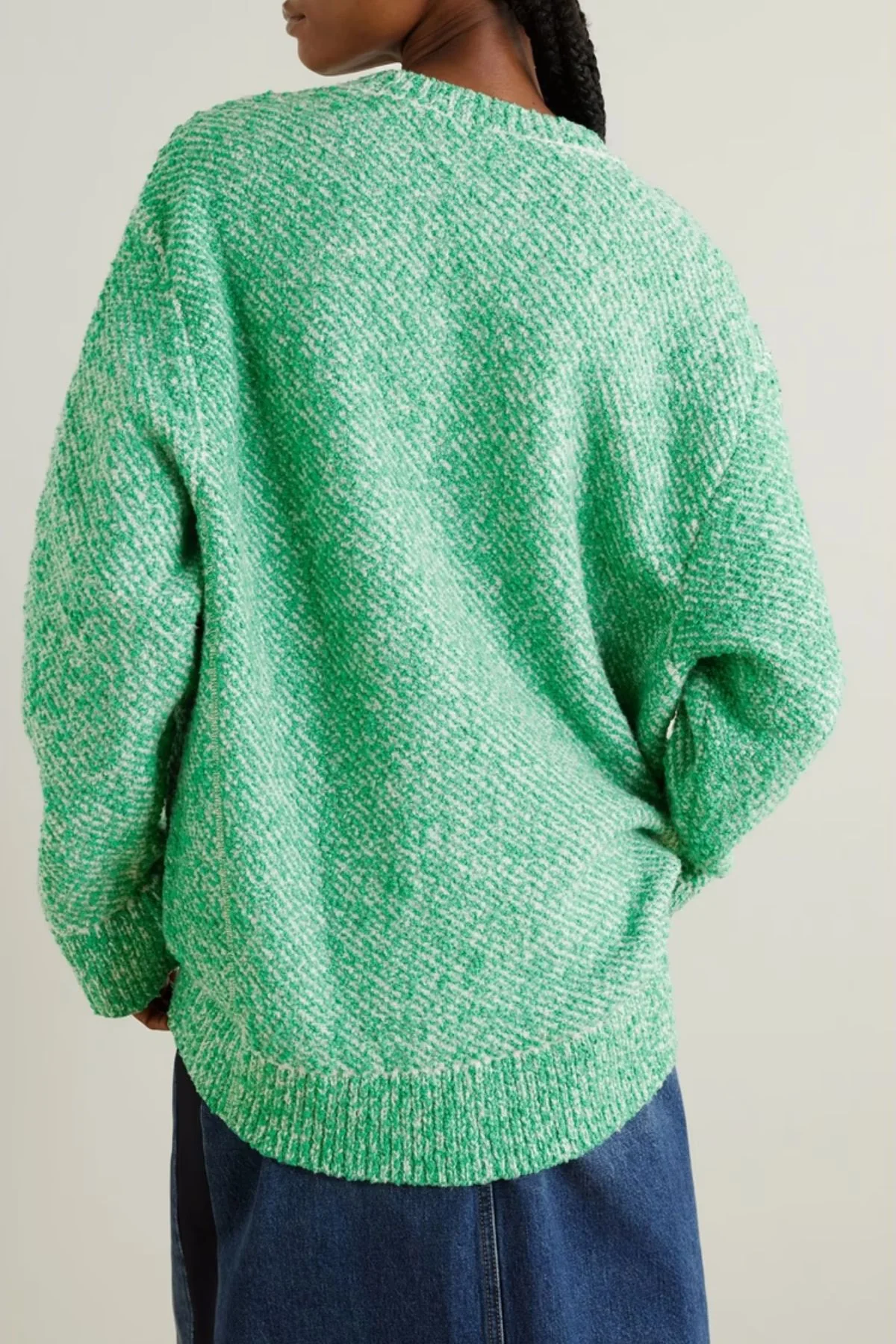 Stella McCartney Bouclé Knit Jumper - White/ Green - Image 3