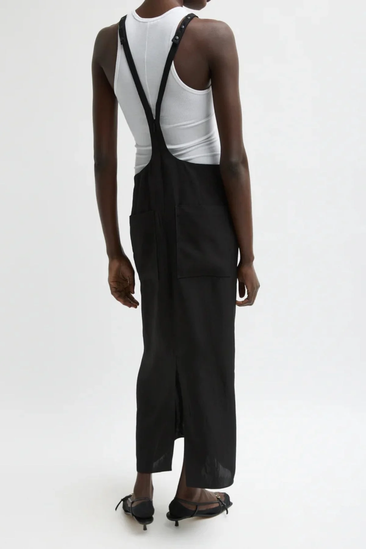 Tibi Summer Acetate Crinkle Overall Skirt - Black - Image 2