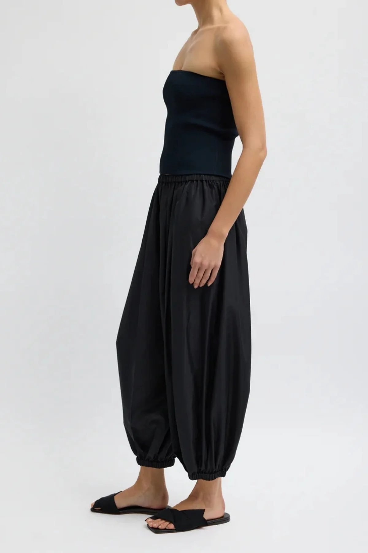 Tibi Summer Nylon Zeppelin Pant - Black - Image 2