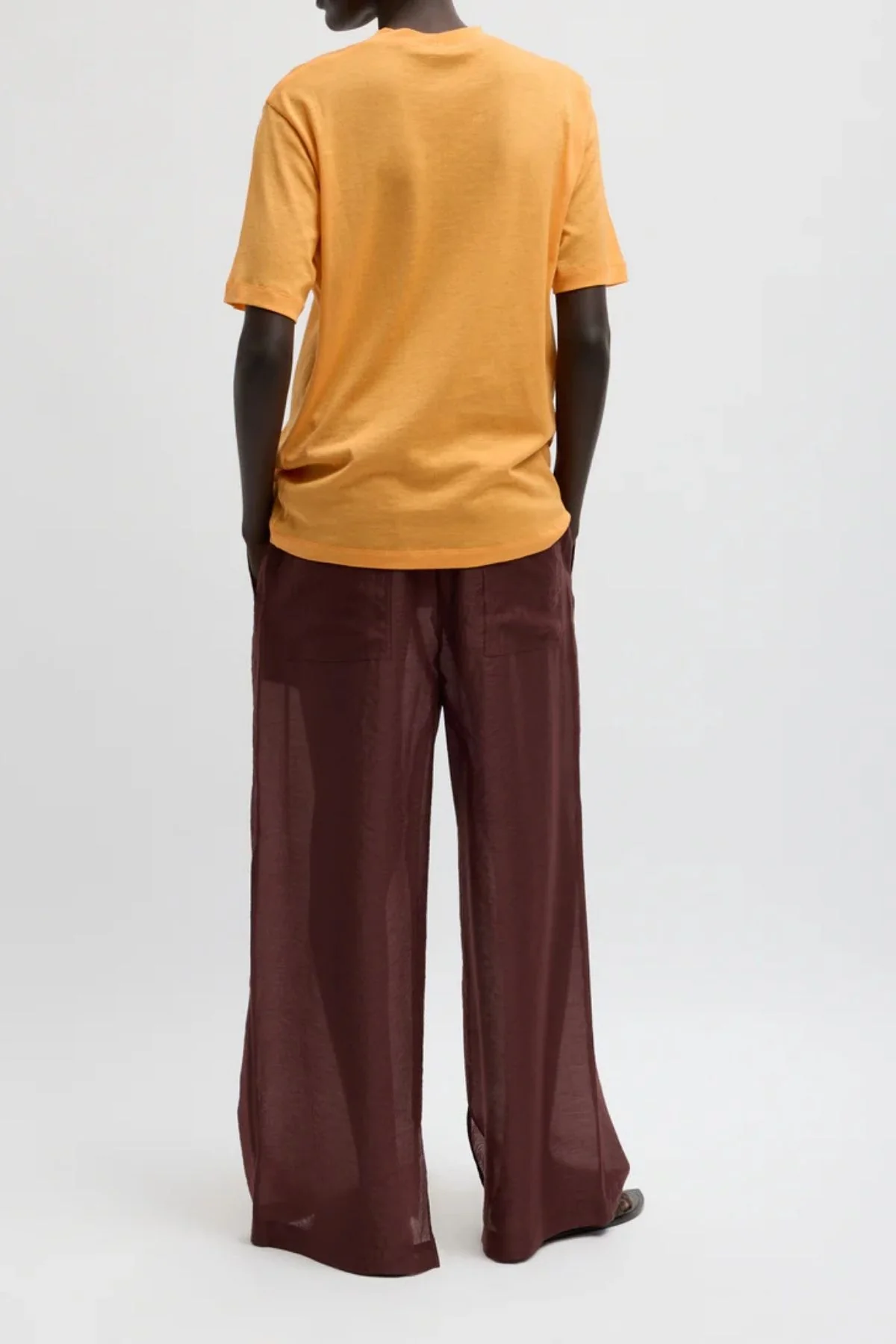 Tibi Summer Voile Stella Pant - Russet Brown - Image 3