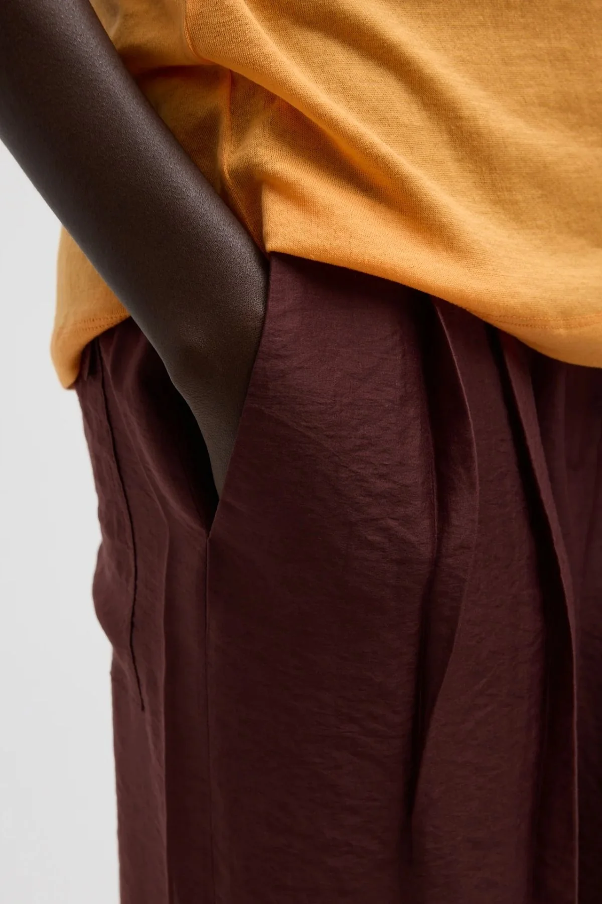 Tibi Summer Voile Stella Pant - Russet Brown - Image 4