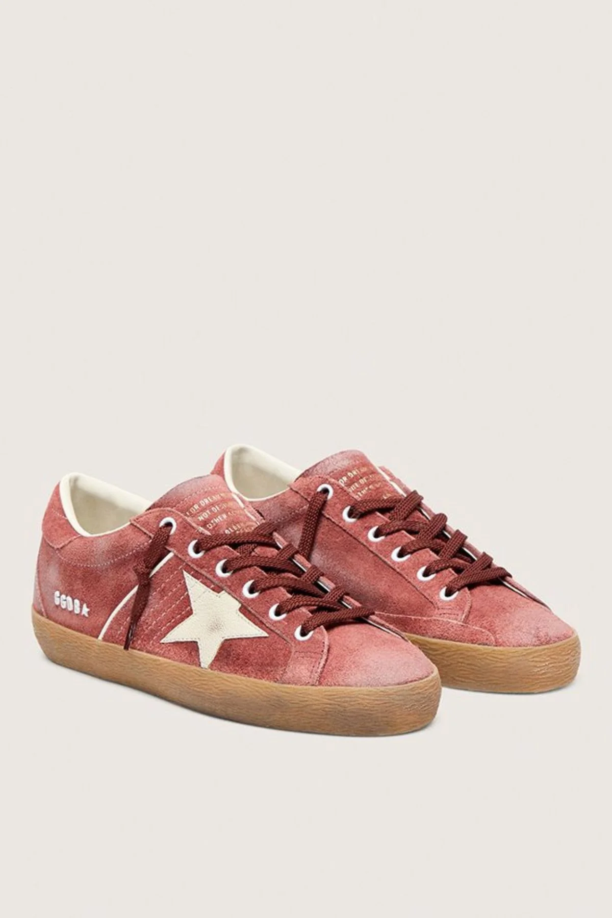 Golden Goose Super Star Waxed Suede - Red Rust/ White - Image 2