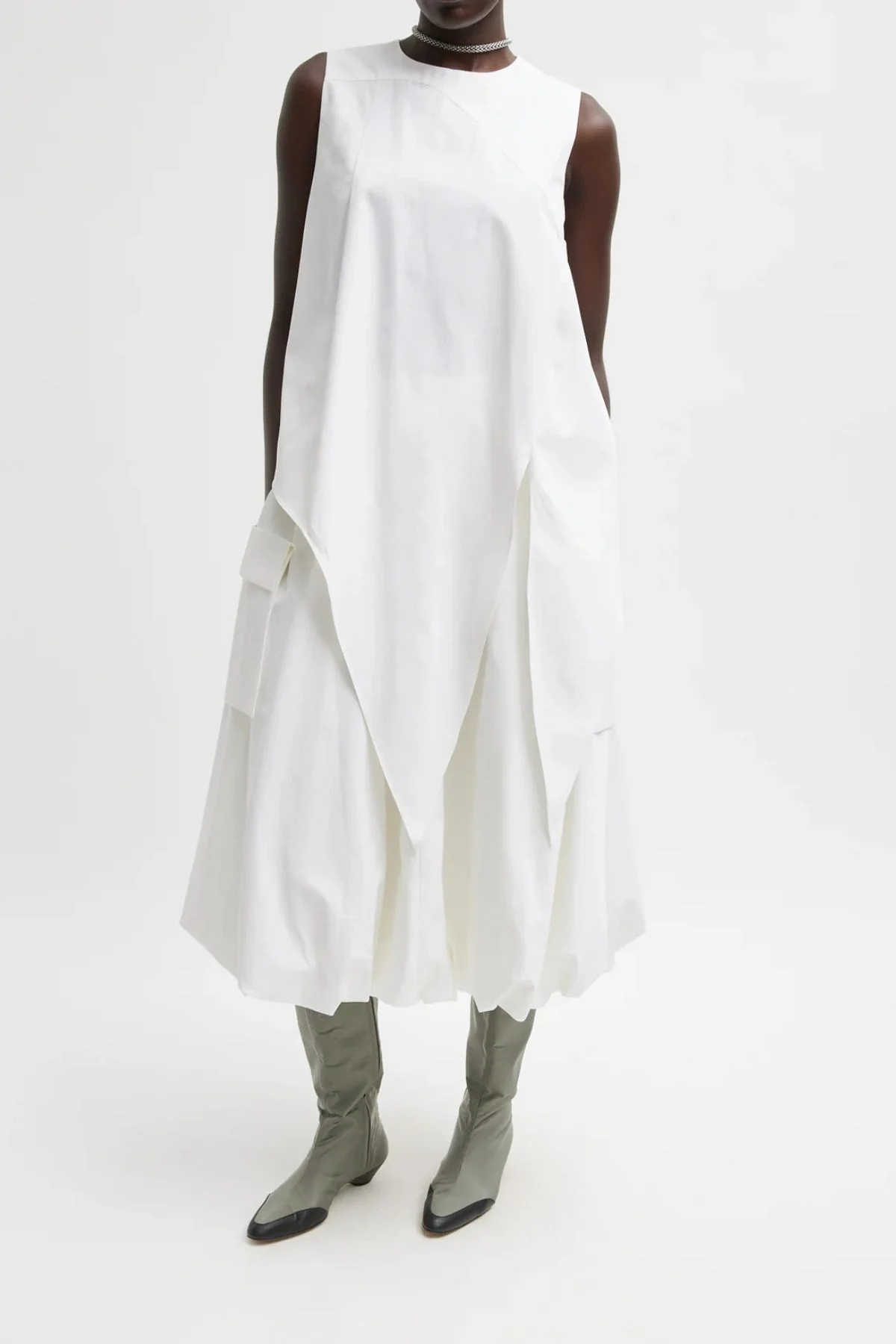 Tibi Bio Twill Bubble Skirt - Optic White