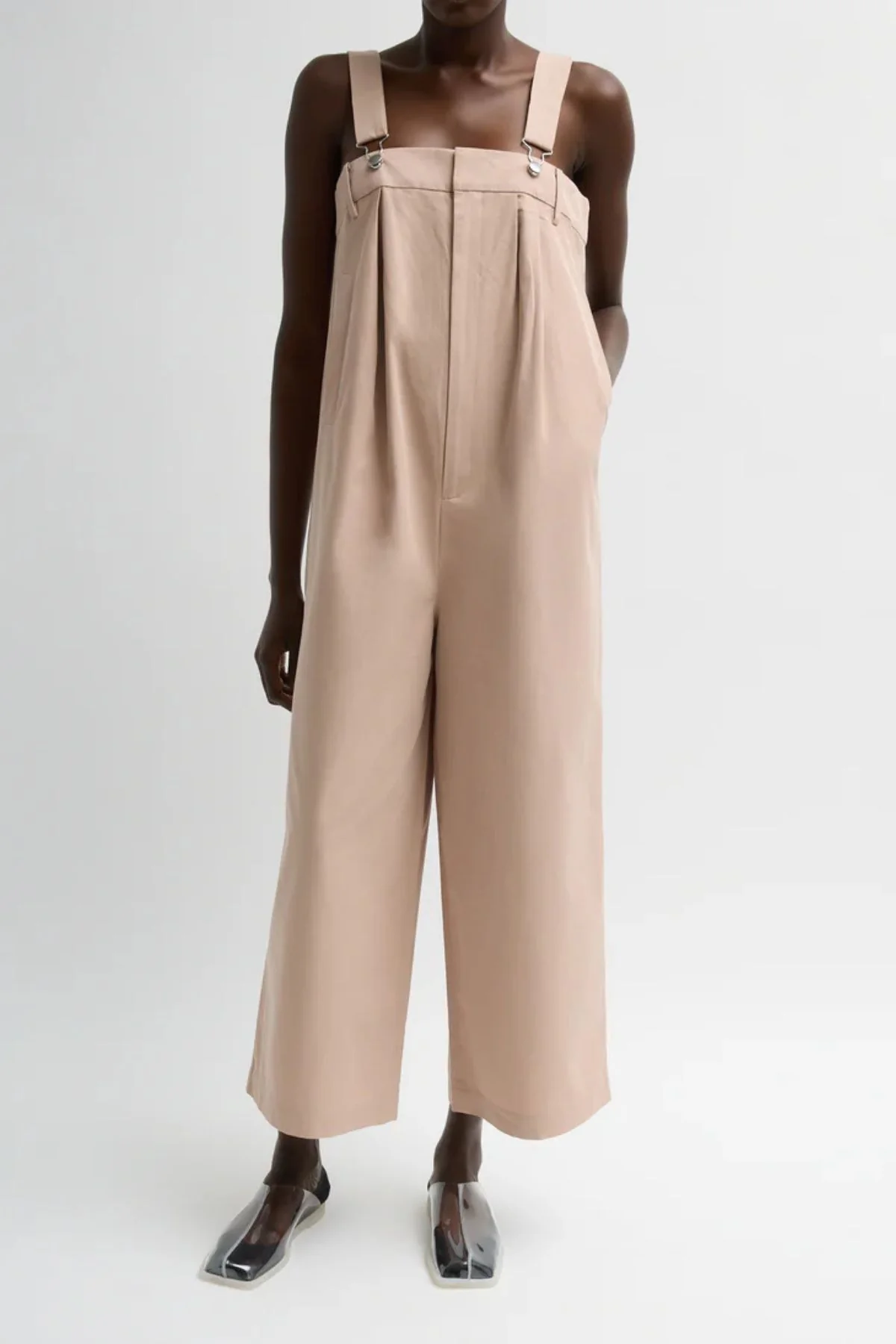 Tibi Overall Wide Leg Pant - Cameo Pink