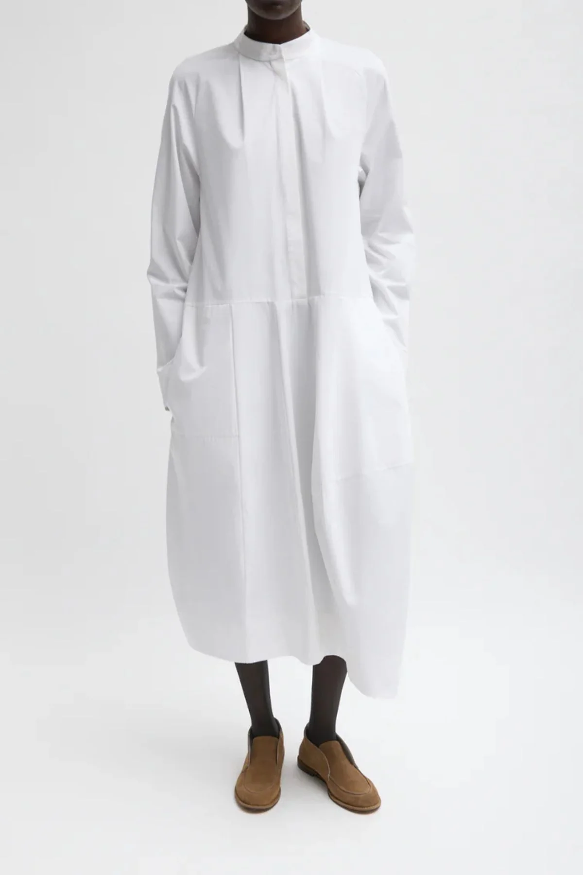 Tibi Compact Eco Poplin Balloon Dress - White