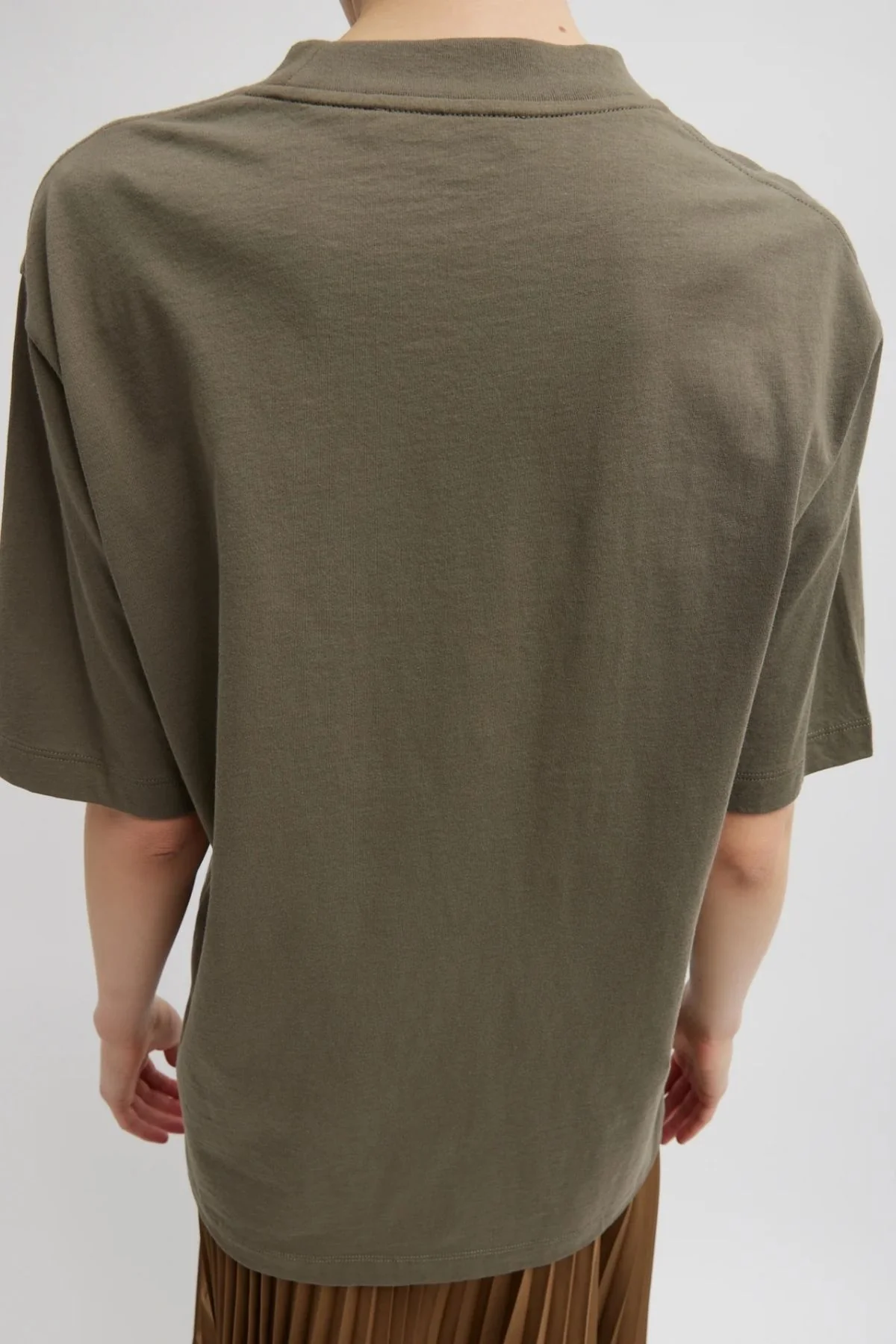 Tibi Mock Neck Unisex T - Dune - Image 2