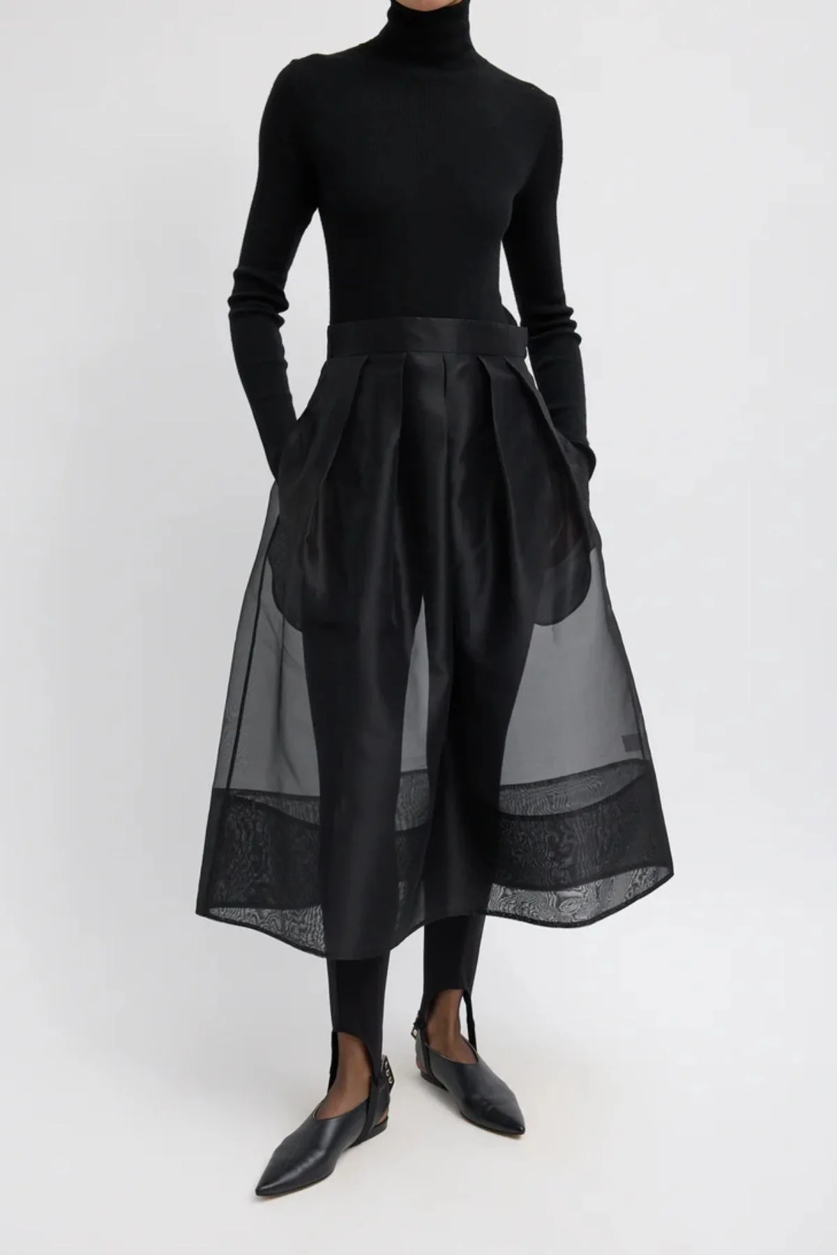 Tibi Organza Full Skirt - Black