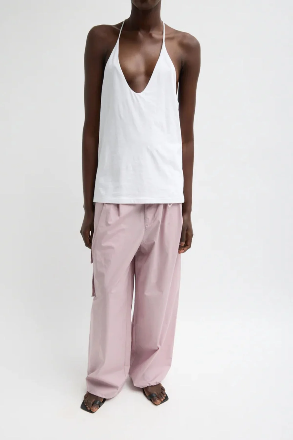 Tibi Racerback Tank - White