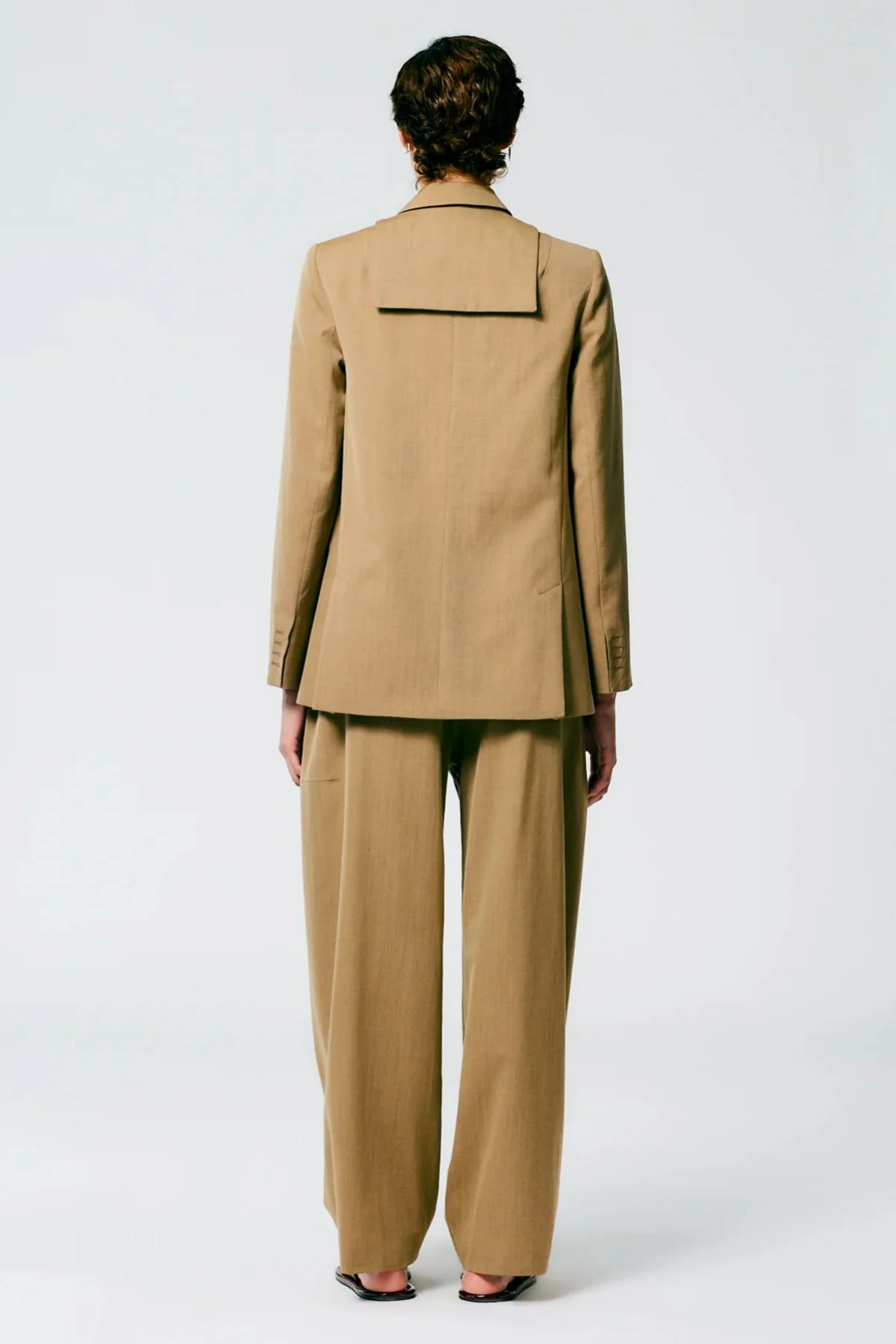 Tibi Wool Tricotine Simon Trouser - Dark Tan - Image 2
