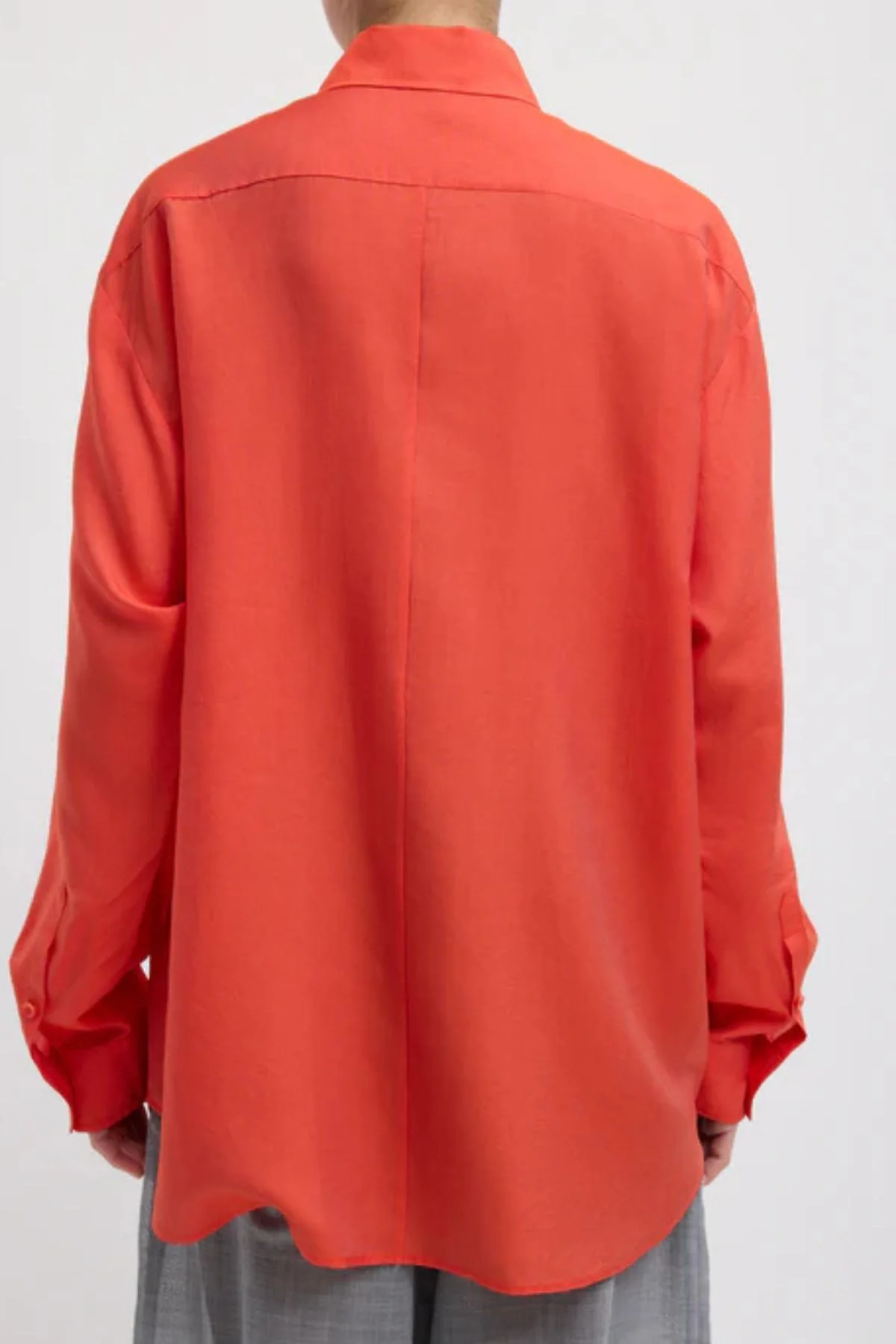 Tibi Silk Voile Easy Pintucked Shirt - Red - Image 3