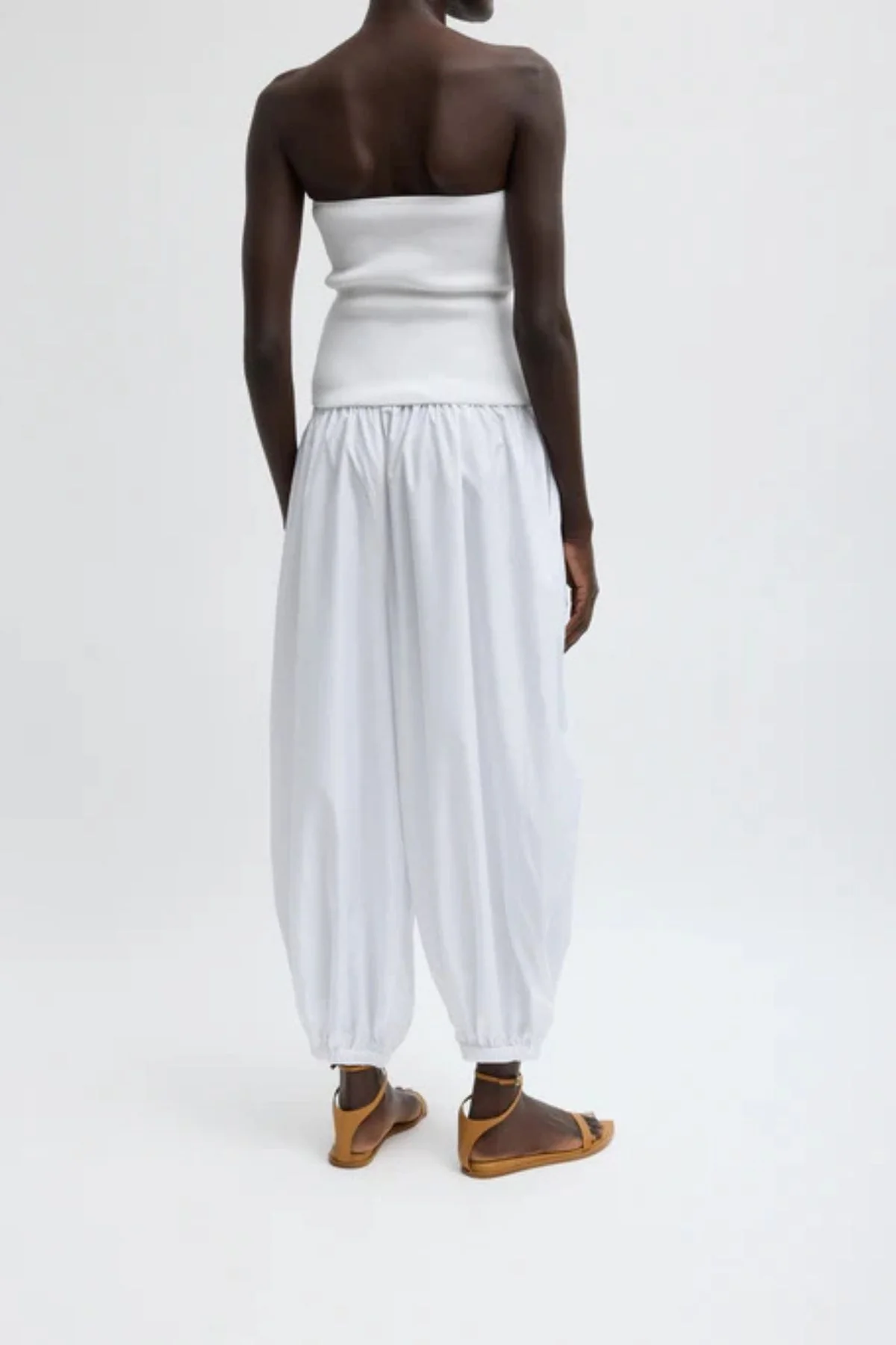 Tibi Summer Nylon Zeppelin Pant - White - Image 3