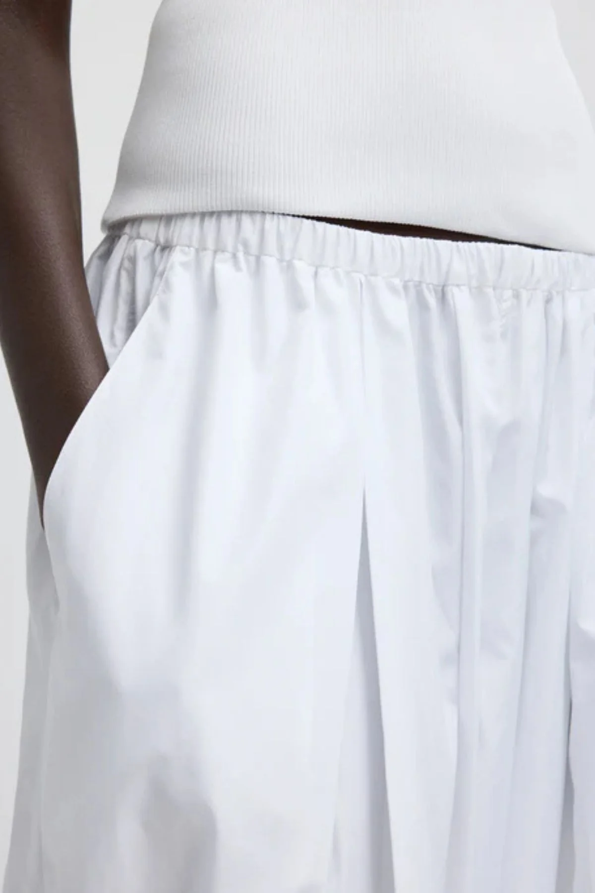Tibi Summer Nylon Zeppelin Pant - White - Image 5