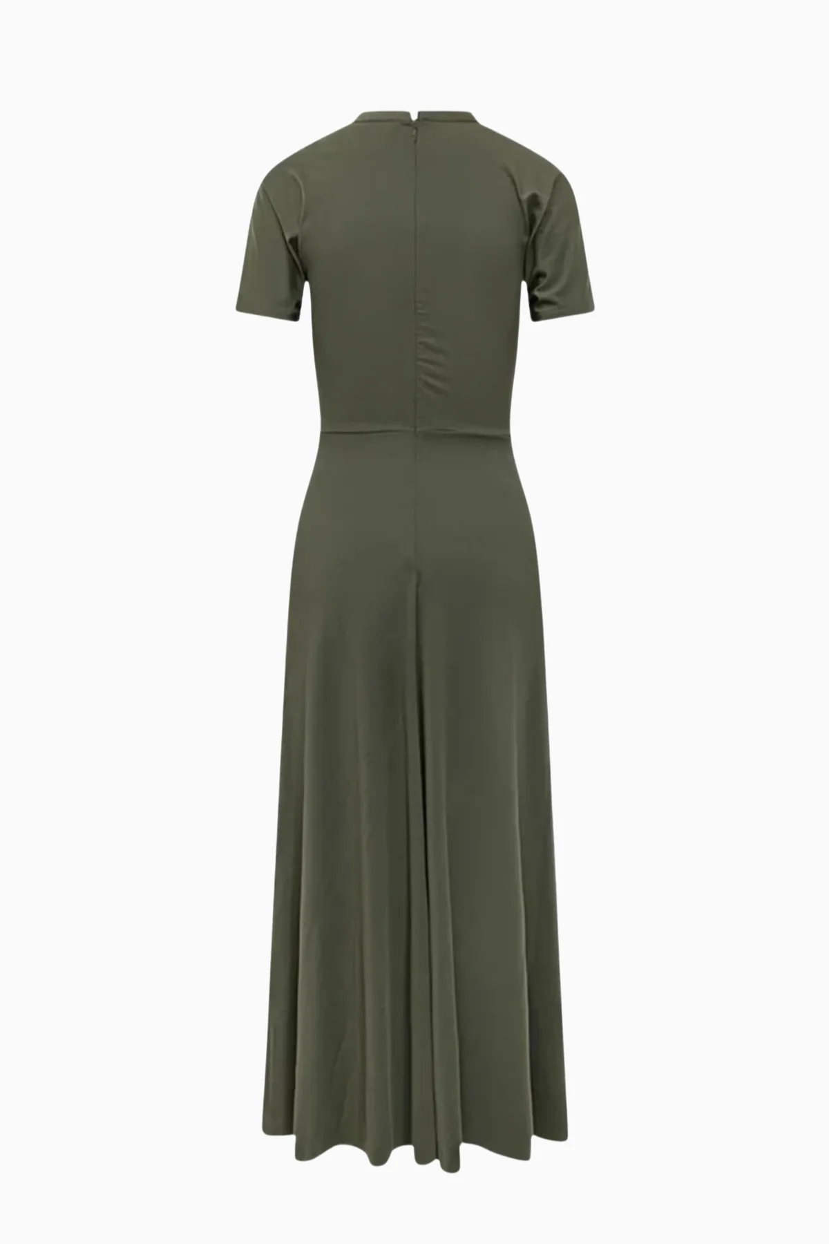 Victoria Beckham Gathered Waist T-Shirt Midi Dress - Oregano - Image 3