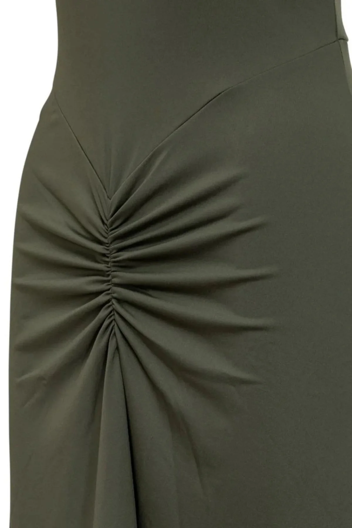 Victoria Beckham Gathered Waist T-Shirt Midi Dress - Oregano - Image 5