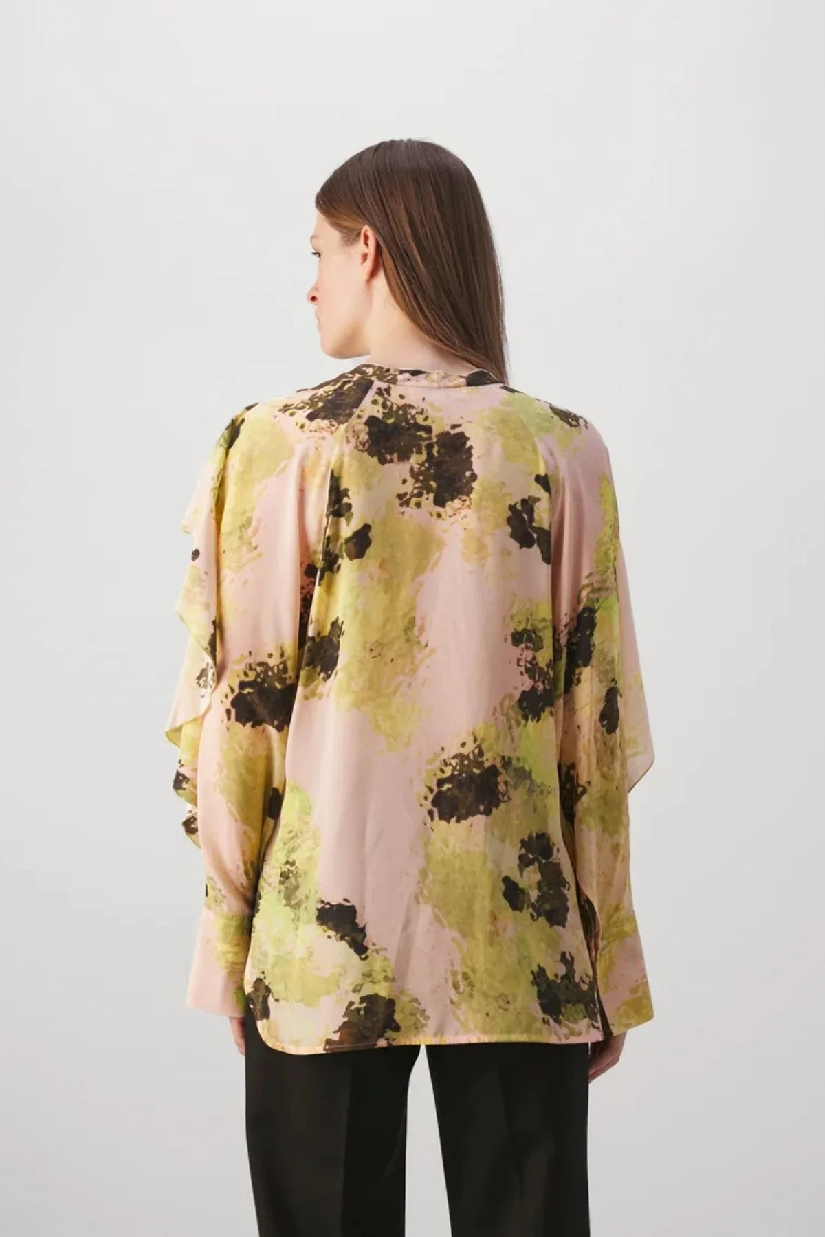 Victoria Beckham Romantic Blouse - Peach/ Lime - Image 3
