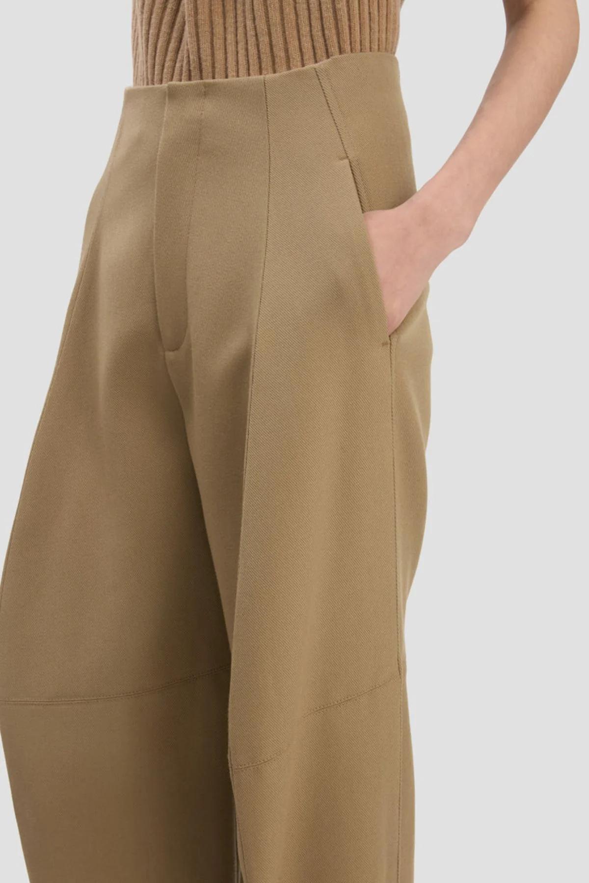 Victoria Beckham Sculptural Leg Trouser - Dark Camel - Image 5