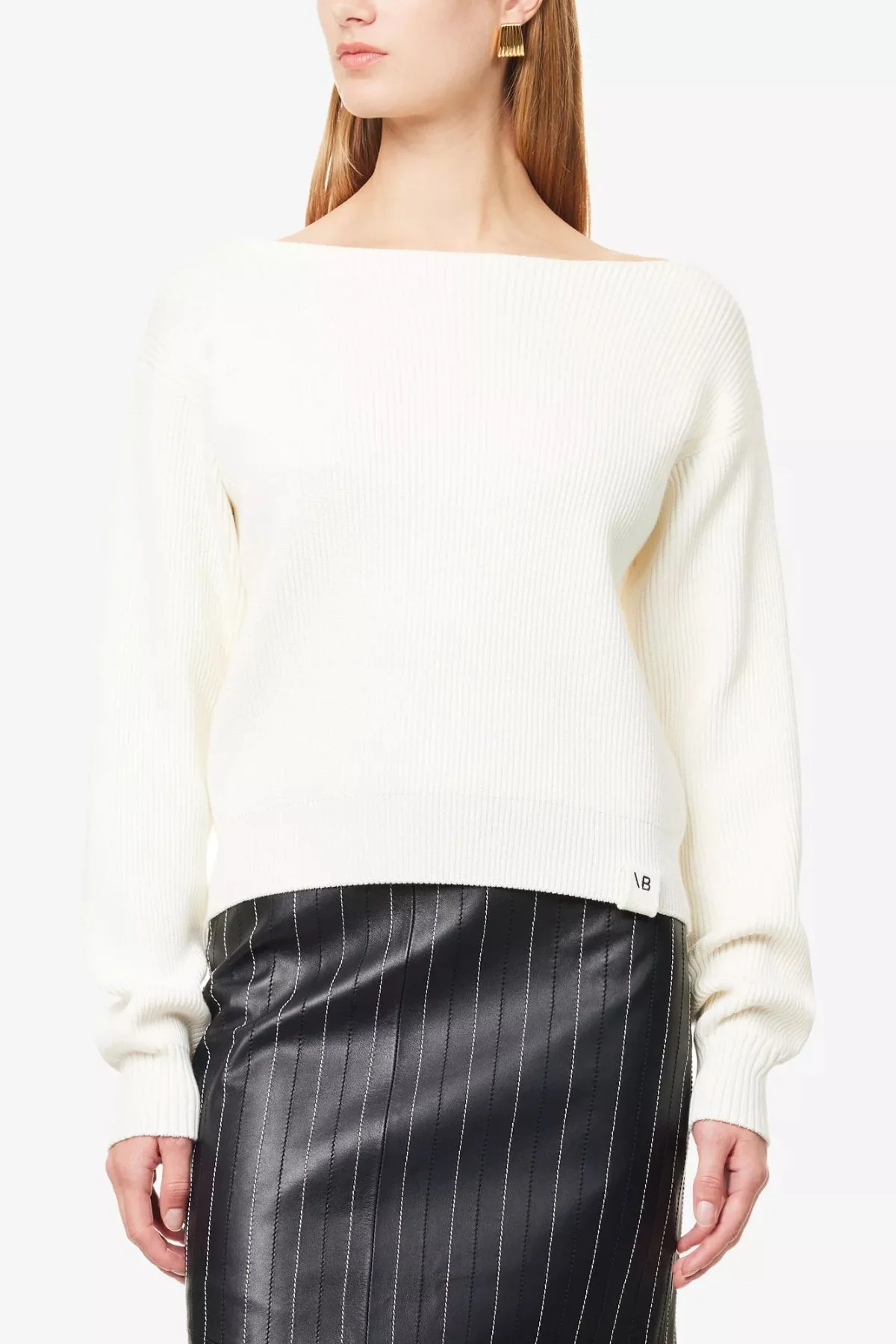 Victoria Beckham Wide Neck Jumper - Ivory - Image 2