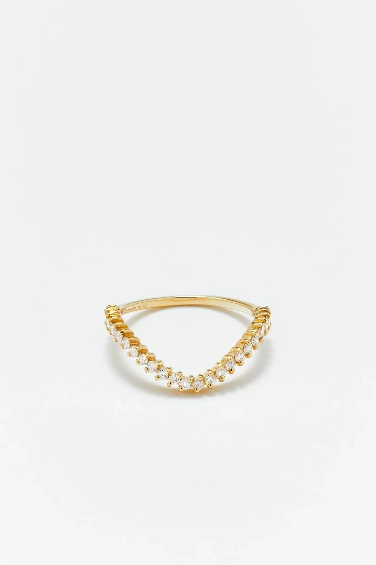 Yvonne Léon Mini Set Chevalière Heart Diamond & Wave Ring - Yellow Gold - Image 4