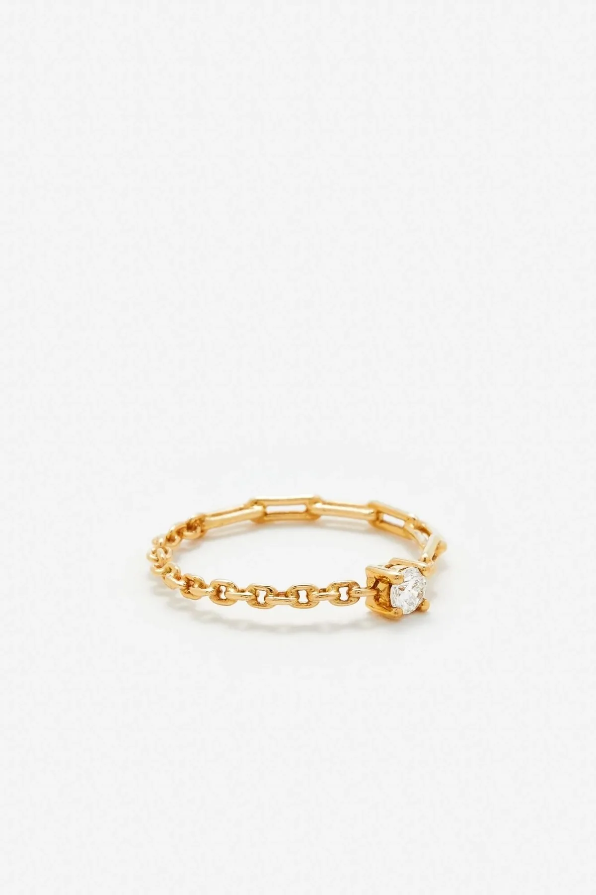 Yvonne Léon Solitaire Diamond Chain Ring - Yellow Gold - Image 2